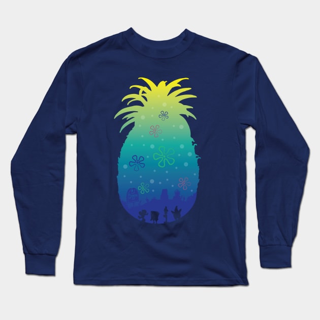 Pineapple Sea Long Sleeve T-Shirt by Daletheskater